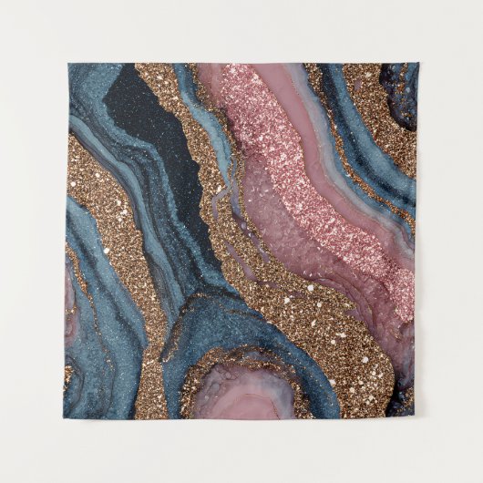 Boho Glitter Achat Wandteppich (Vorderseite)