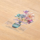 Boho glossy glass flower bouquet 40th birthday acryleinladungen (Ablage )