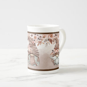 Boho-Gnome Bone-China-Tasse Porzellantasse