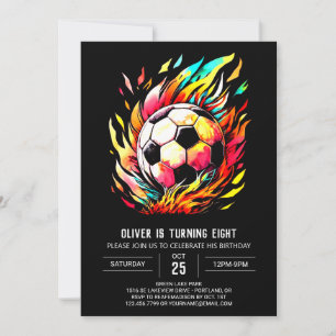 Boho Goal Online Soccer Geburtstag Einladung
