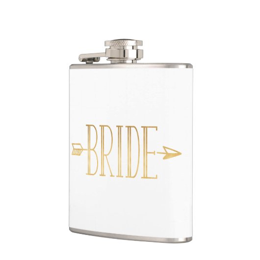 Boho Gold Arrow Bride Flask Flachmann (Links)