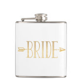 Boho Gold Arrow Bride Flask Flachmann (Vorderseite)