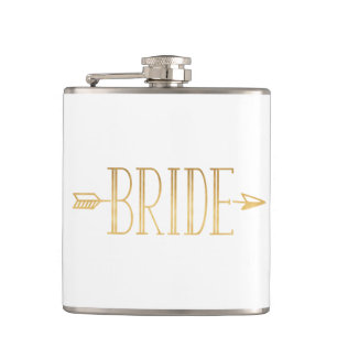 Boho Gold Arrow Bride Flask Flachmann