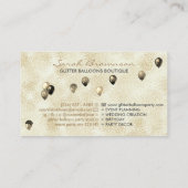 Boho gold Balloons Dekoration Party Visitenkarte (Rückseite)