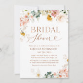 Boho Gold Blush Pink Brautparty Einladung (Vorderseite)