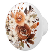 Boho Gold Brown Blume Blumenknochen Keramik Keramikknauf (Rechts)