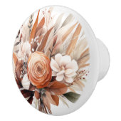 Boho Gold Brown Blume Blumenknochen Keramik Keramikknauf (Rechts)