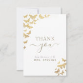 Boho Gold Butterfly Chic Brautparty Vielen Dank Dankeskarte (Vorderseite)