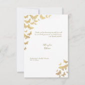 Boho Gold Butterfly Chic Brautparty Vielen Dank Dankeskarte (Rückseite)
