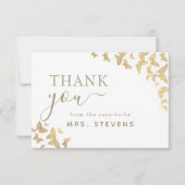 Boho Gold Butterfly Script Brautparty Vielen Dank Dankeskarte (Vorderseite)