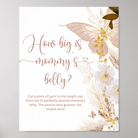Boho gold Butterfly wie groß ist Mama's Bauchspiel Poster (Vorne)