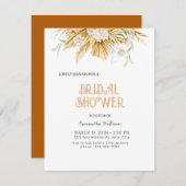 Boho Gold Floral Bridal Dusche Einladung Foil Inv (Vorne/Hinten)