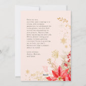 Boho Gold Floral Joy Vertical Foto Weihnachten (Rückseite)