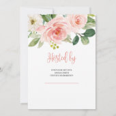 Boho Gold Geometric BLush Pink Floral Oh Baby Einladung (Rückseite)