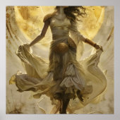 Boho Gold Goddess Ästhetische Wand Kunst (Vorne)