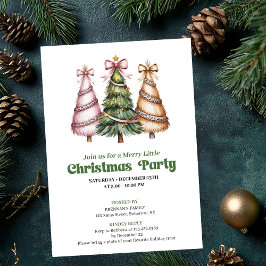 Boho gold leopard Christmas tree party invitation Einladung