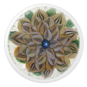 Boho Gold Lion Blume Viktorianisch Keramikknauf (Vorderseite)