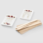 Boho Gold Marsala Floral Wedding Program Fans Fächer (Non-assembled)