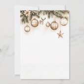Boho Gold Ornaments Baubles Weihnachtsfest Party Einladung (Rückseite)