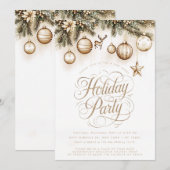 Boho Gold Ornaments Baubles Weihnachtsfest Party Einladung (Vorne/Hinten)