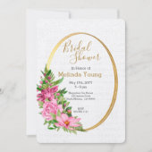 Boho Gold Pink Aquarell Brautparty Einladung (Vorderseite)