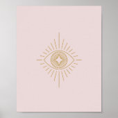 Boho Gold & Pink Diamond Eye Dorm Wand an Wand Kun Poster (Vorne)