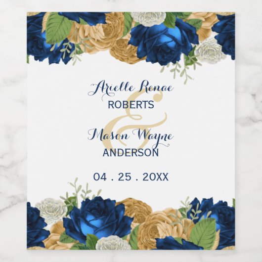 Boho Gold Rose Weinetikett (Einzelnes Label)