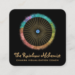 *~* Boho Gold Sacred Geometry Chakra Glitzer Quadratische Visitenkarte