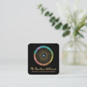 *~* Boho Gold Sacred Geometry Chakra Glitzer Quadratische Visitenkarte (Stehend Vorderseite)