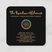 *~* Boho Gold Sacred Geometry Chakra Glitzer Quadratische Visitenkarte (Rückseite)