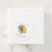 Boho Gold Saga Green Floral Wreath Brautparty Geschenkanhänger (Beispiel)