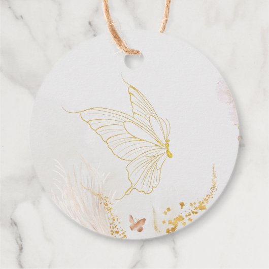 Boho Gold Schmetterling dankt Ihnen für das Floati Geschenkanhänger (Rückseite)