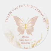Boho Gold Schmetterling dankt Ihnen für das Floati Runder Aufkleber (Vorderseite)