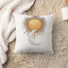 Boho Gold Sonne Mond Himmel Wurfkissen Kissen