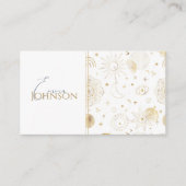 Boho Gold Space doodles White Design Visitenkarte (Vorderseite)
