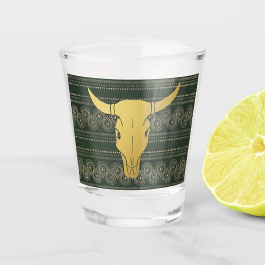 Boho Gold Steer Schnapsglas (Vorderseite)