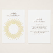 Boho Gold Sunburst Circle Earring Display Card (Vorne & Hinten)