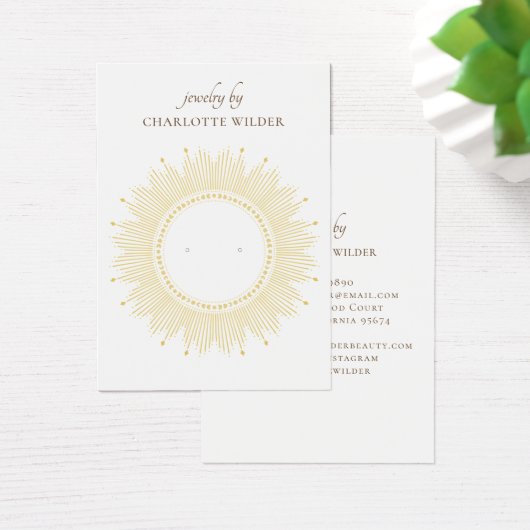 Boho Gold Sunburst Circle Earring Display Card (Schreibtisch)