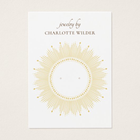 Boho Gold Sunburst Circle Earring Display Card (Vorderseite)