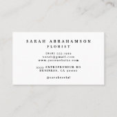 Boho Gold und Champagner Blume Business Cards Visitenkarte (Rückseite)