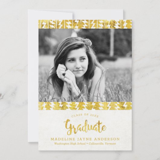 Boho Golden Arrows Abschluss Ankündigung (Vorderseite)