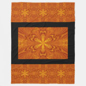 Boho Golden Gold Star Blume Rustikal Fleecedecke (Vorderseite)