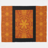 Boho Golden Gold Star Blume Rustikal Fleecedecke (Vorderseite (Horizontal))