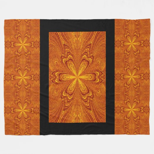 Boho Golden Gold Star Blume Rustikal Fleecedecke (Vorderseite (Horizontal))