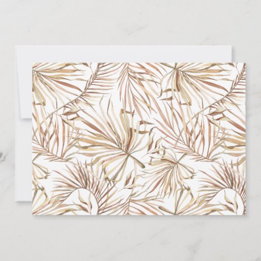 Boho Golden Greenerity Einladung Hochzeit (Rückseite)