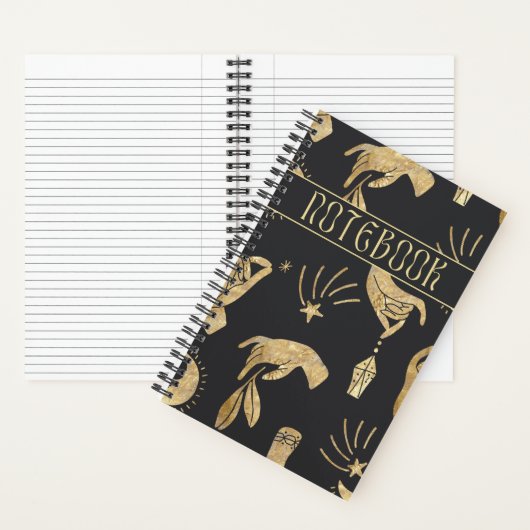 Boho Golden Hands Magical Spiral Notebook Notizblock (Innen)