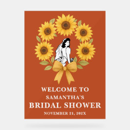 Boho Golden Sunflower Fall Brautparty Willkommen Acrylschild