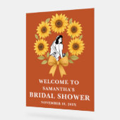 Boho Golden Sunflower Fall Brautparty Willkommen Acrylschild (Winkel)