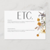 Boho Golden Yellow Meadow Blume Gelbe Details Begleitkarte (Vorderseite)