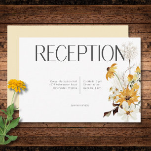 Boho Golden Yellow Meadow Blume Gelber Empfang Begleitkarte